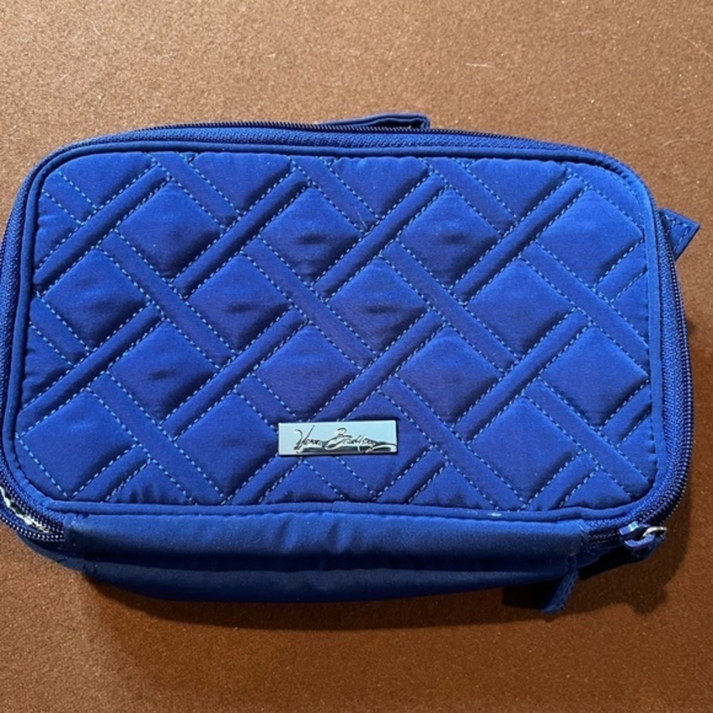 Vera Bradley Cobalt Blush and Brush Cosmetic Case